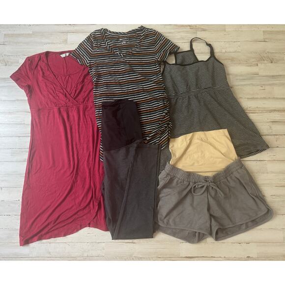 5 Pcs Maternity Clothing Lot Pants Dress Short Top sz XS/S EUC - Picture 1 of 2